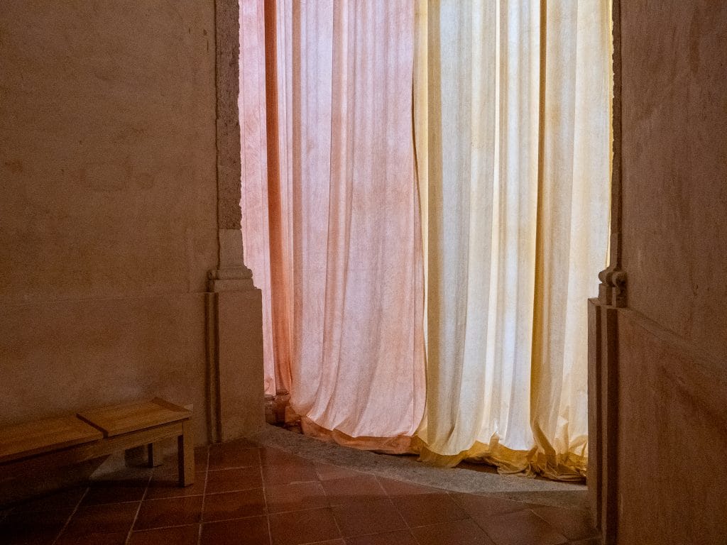 A close-up view of the chapel installation