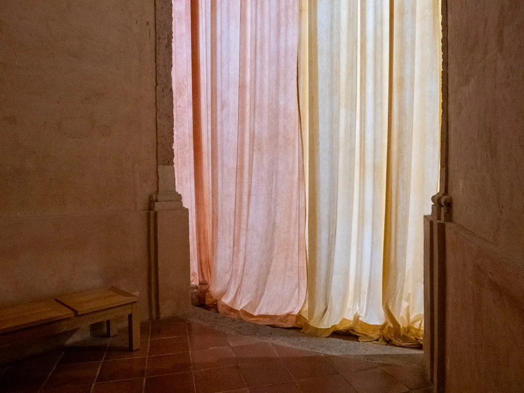 A close-up view of the chapel installation